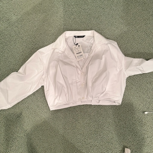 Zara cropped poplin top - Picture 2 of 6